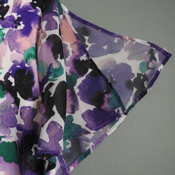 AGB Women’s Size Large Flutter Short Sleeve Dress Knee Length Dress - Picture 5 of 15